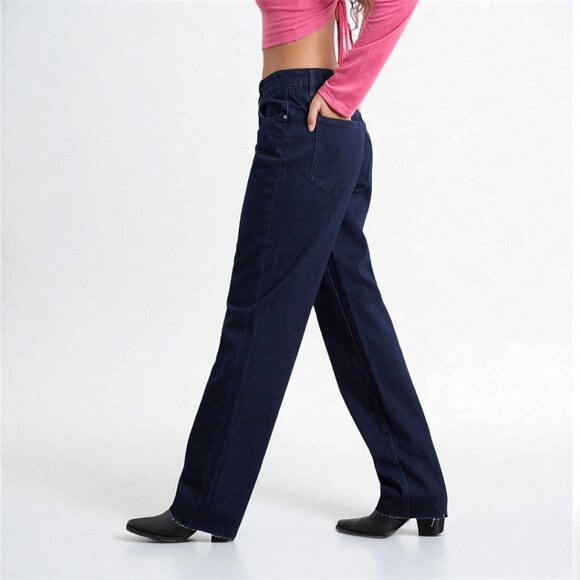 WEWOREWHAT Dark Blue Low Rise Dad Jeans Size 27 - Picture 3 of 14